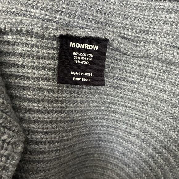 MONROW Sweater Double Breasted Knit Cardigan Size M Blazer Wool Cotton $285 - Picture 8 of 14